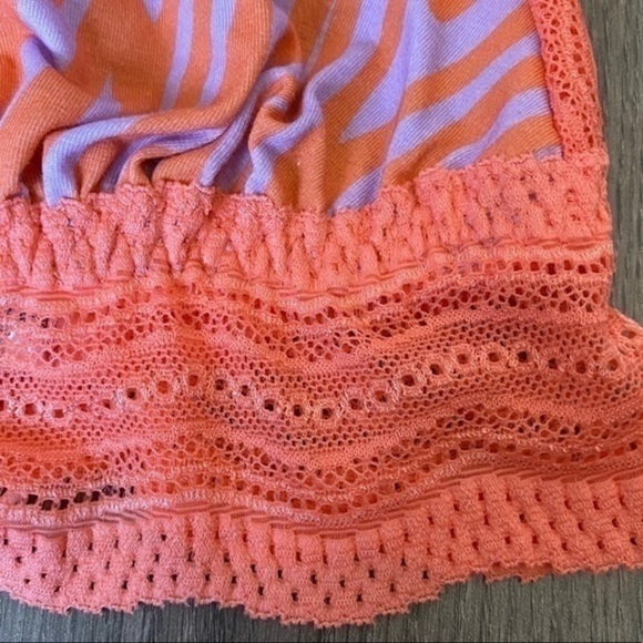 Cosabella Dolce Prt Cotton Bralette In Zebra Icy Violet / Coral Breeze Sz Large - Picture 6 of 16